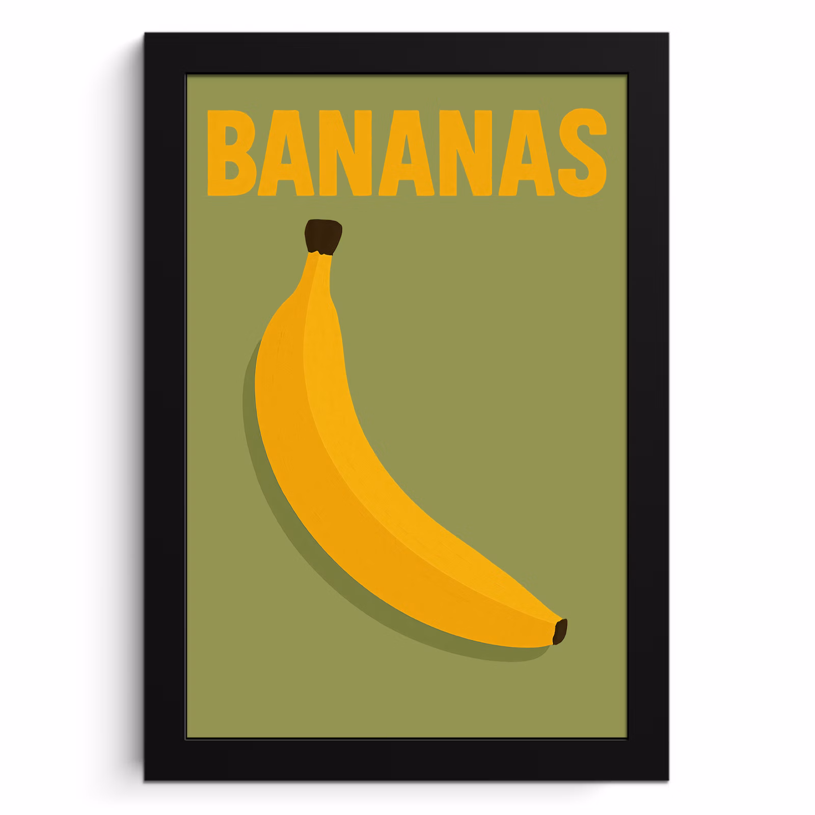 Poster met lijst - Banaan - Minimalistisch - Geel — 1