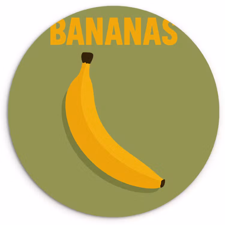 Muurcirkel - Banaan - Minimalistisch - Geel — 2