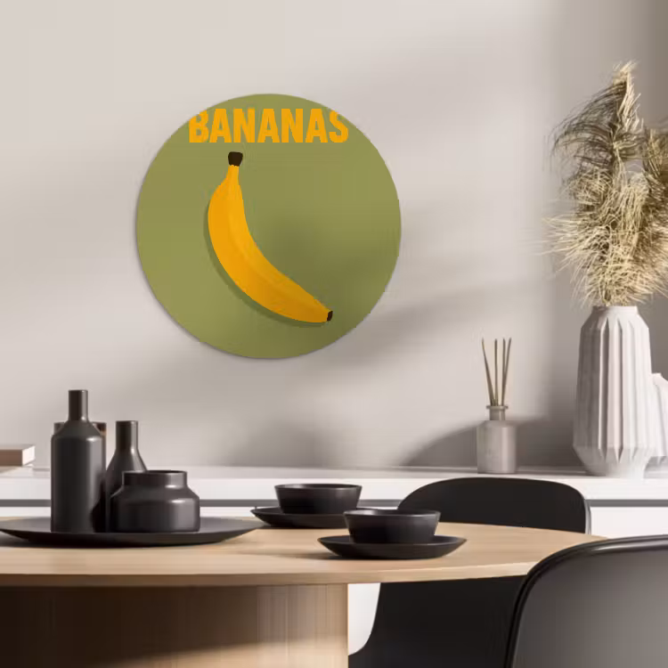 Muurcirkel - Banaan - Minimalistisch - Geel — 3