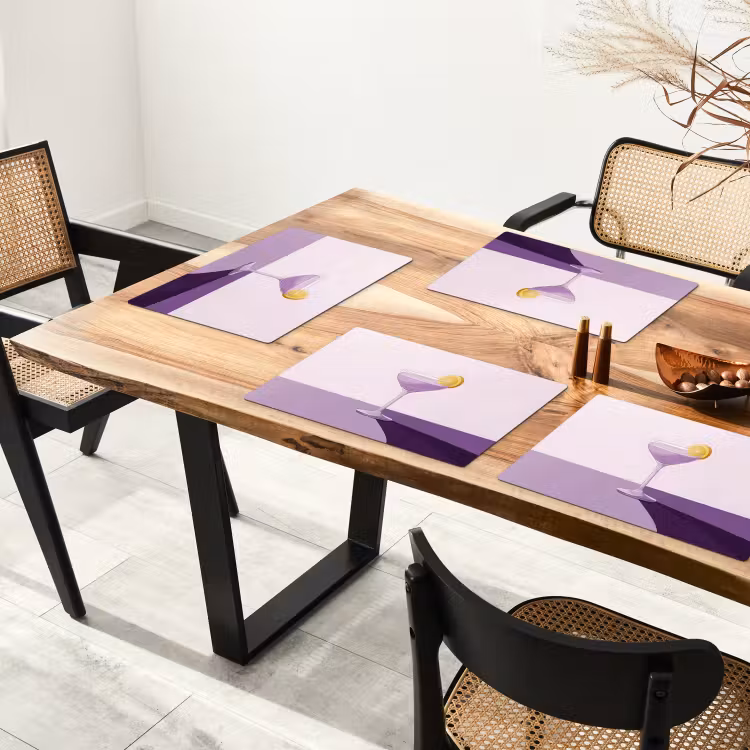 Placemat vinyl - Cocktail - Paars - Minimalistisch - Citroen — 4