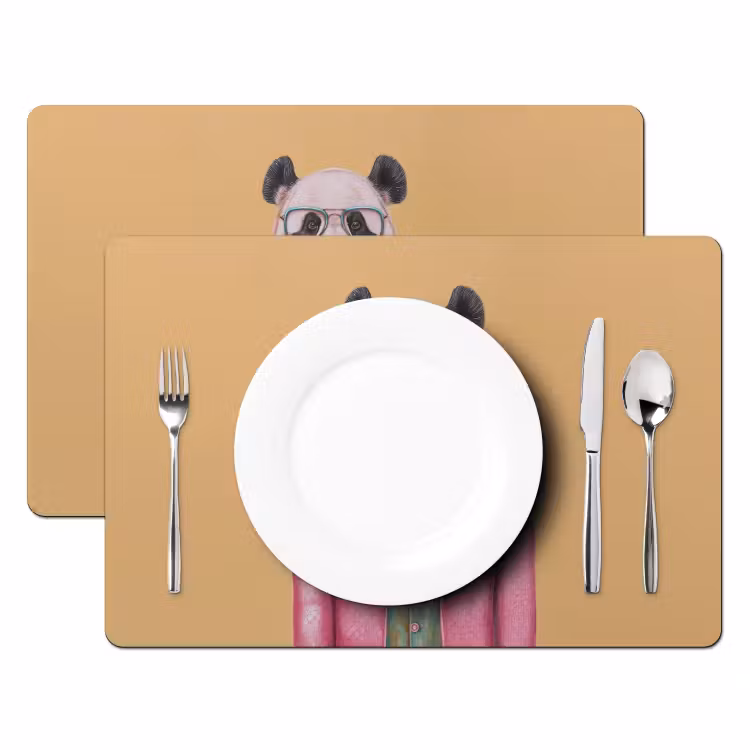 Placemat vinyl - Panda - Pak - Zonnebril - Blauw — 2