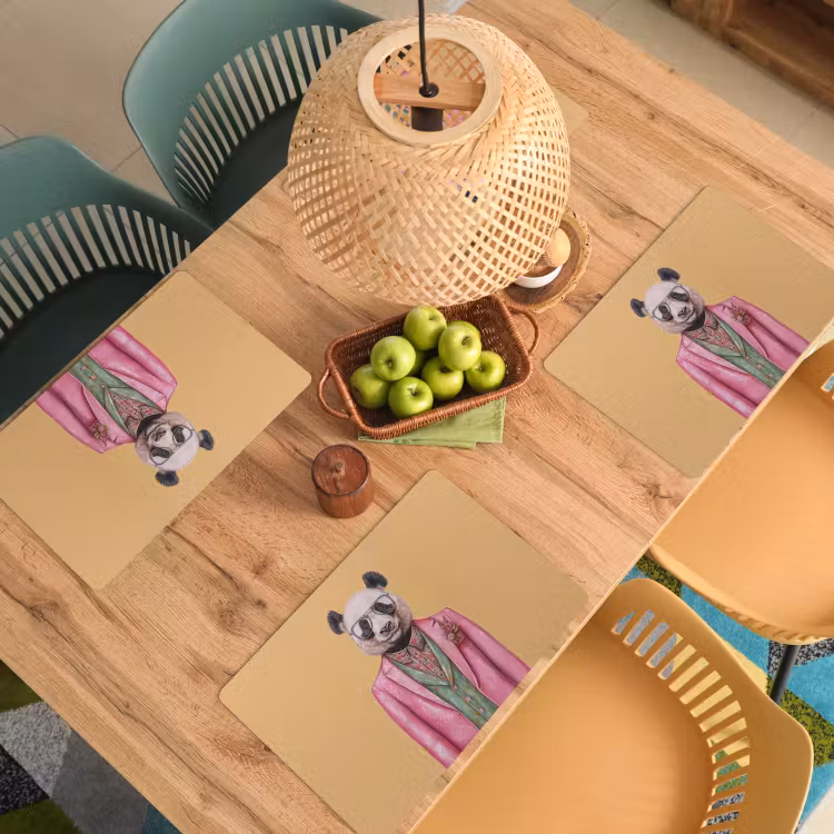Placemat vinyl - Panda - Pak - Zonnebril - Blauw — 3