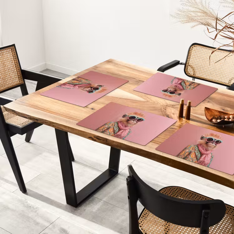 Placemat vinyl - Sjaal - Aap - Zonnebril - Jasje — 4