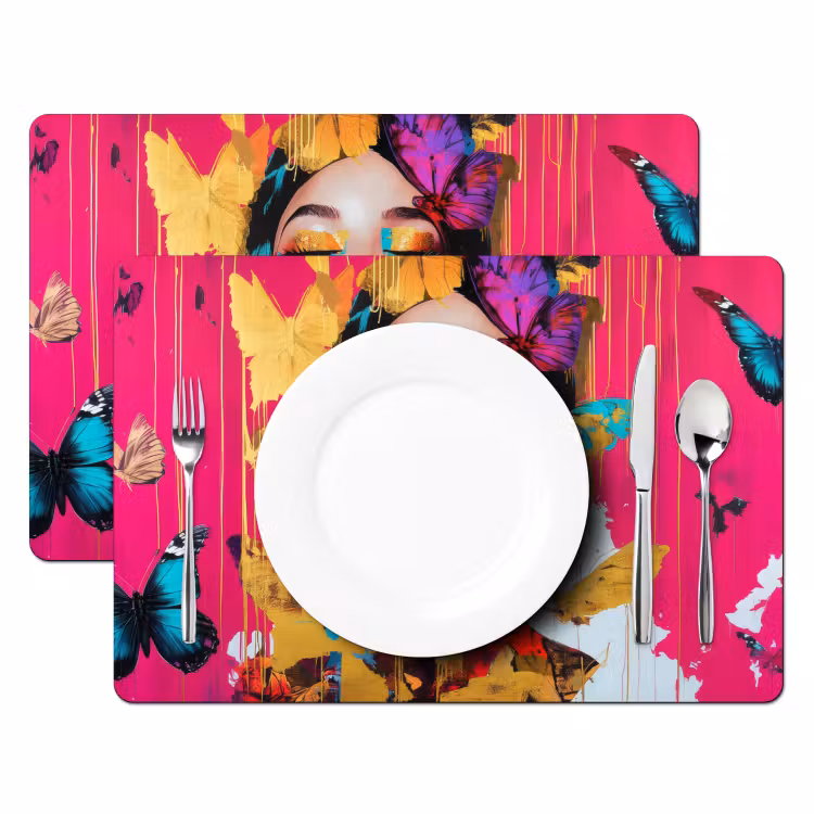 Placemat vinyl - Vrouw - Abstract - Kleurrijk — 2