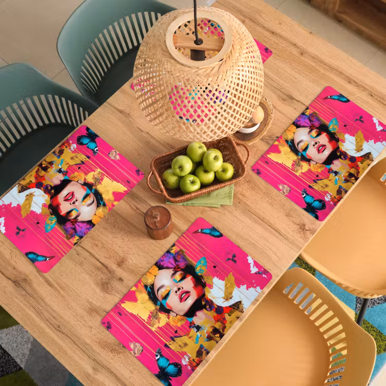 Placemat vinyl - Vrouw - Abstract - Kleurrijk — 3