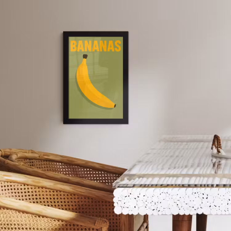 Poster met lijst - Banaan - Minimalistisch - Geel — 3