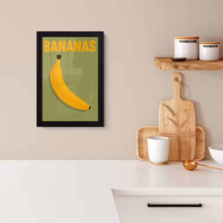 Poster met lijst - Banaan - Minimalistisch - Geel — 4