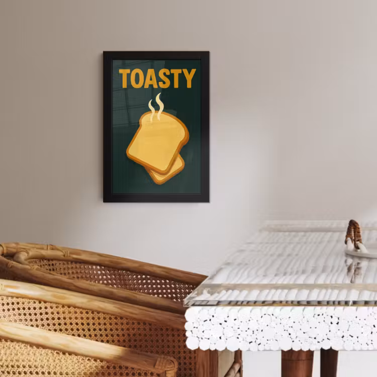 Poster met lijst - Brood - Tosti - Groen - Minimalistisch — 2