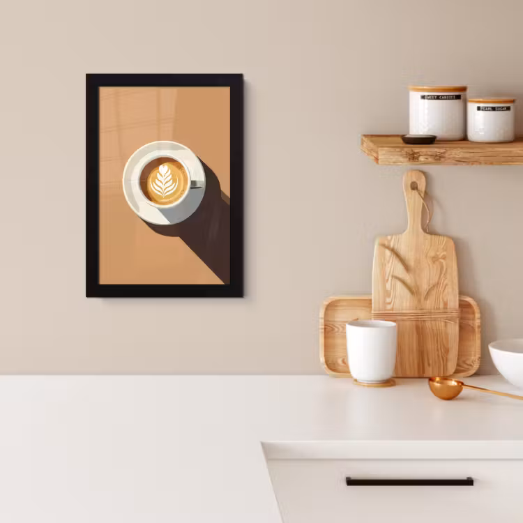 Poster met lijst - Cappuccino - Kop - Schotel - Minimalitisch — 2