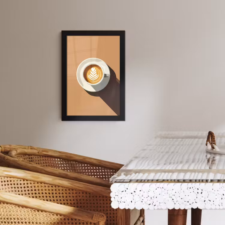 Poster met lijst - Cappuccino - Kop - Schotel - Minimalitisch — 3