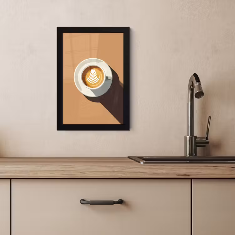Poster met lijst - Cappuccino - Kop - Schotel - Minimalitisch — 4
