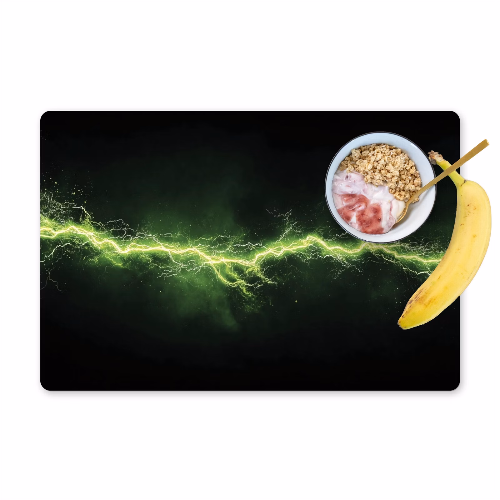 Placemat vinyl - Elektriciteit - Lijn - Vonken - Groen — 1
