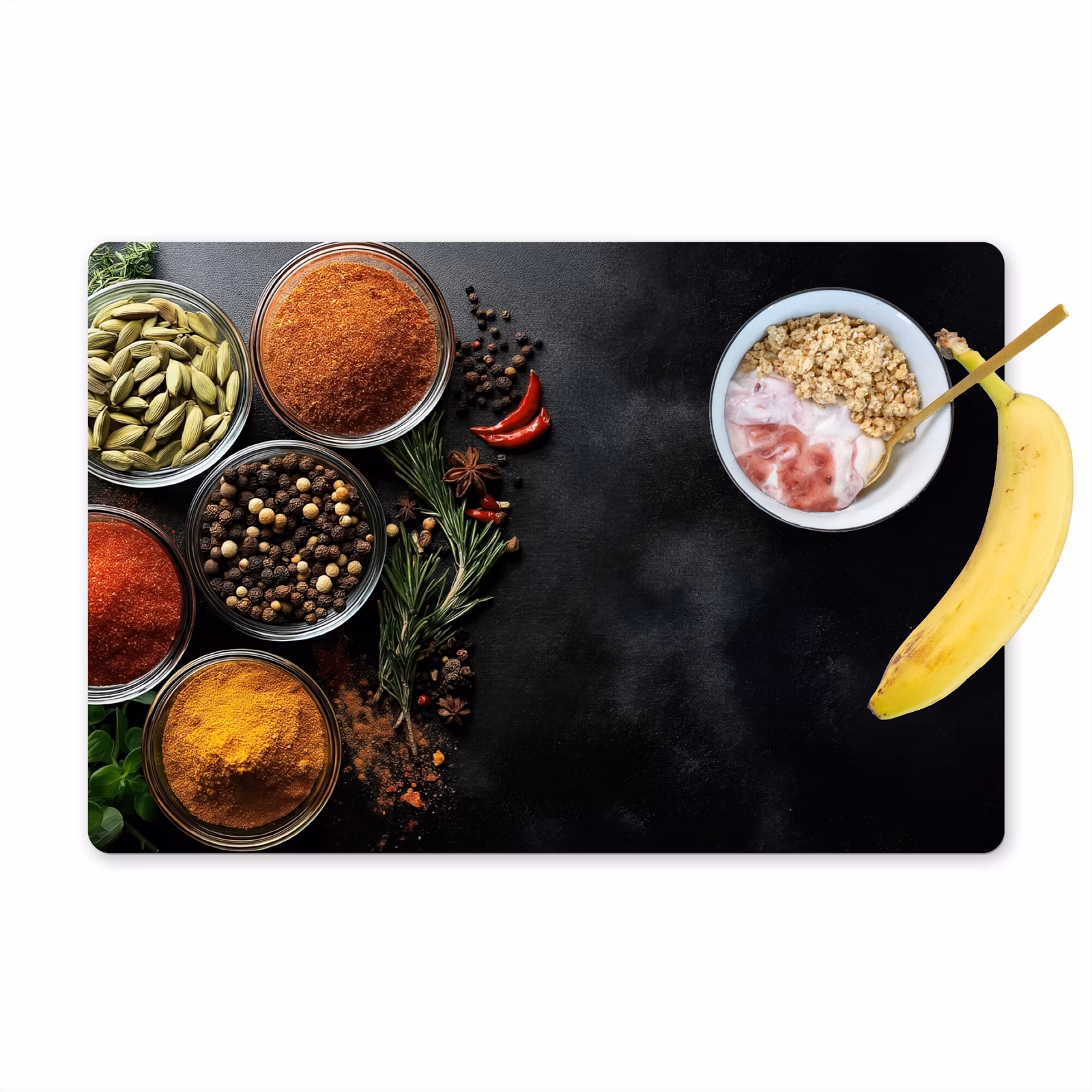 Placemat vinyl - Glazen - Bakjes - Blaadjes - Kruiden — 1