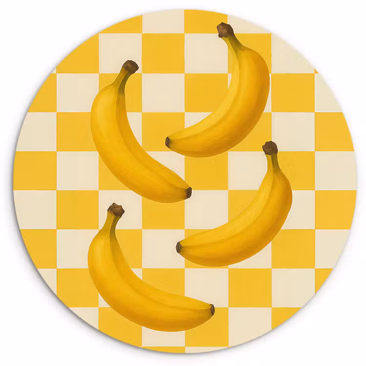 Muurcirkel - Bananen - Geel - Geblokt — 2