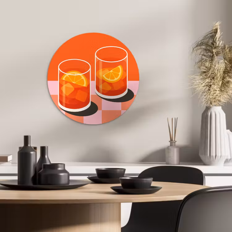 Muurcirkel - Sinaasappel - Glazen - Oranje — 1