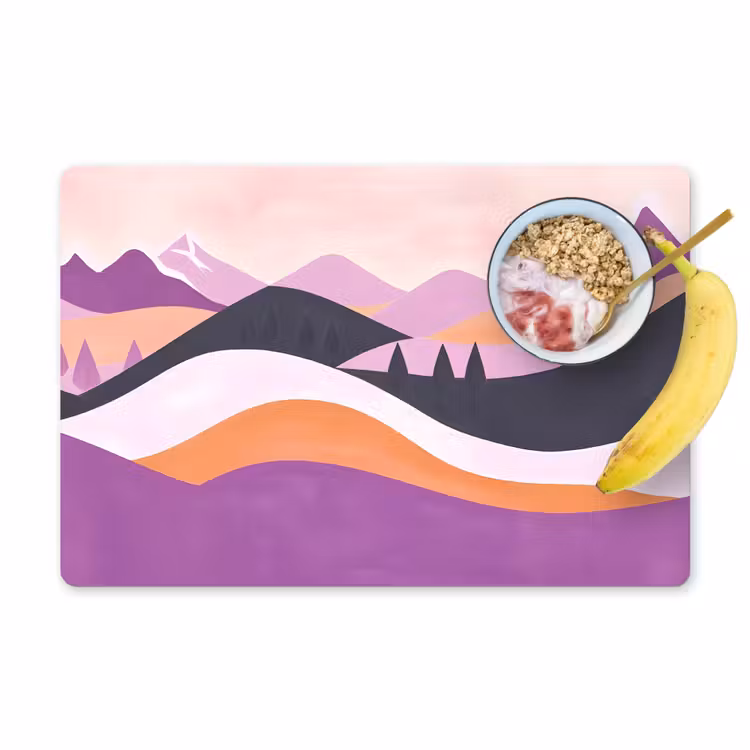 Placemat vinyl - Abstract - Heuvels - Bomen - Groen — 1