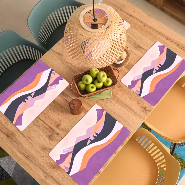 Placemat vinyl - Abstract - Heuvels - Bomen - Groen — 3