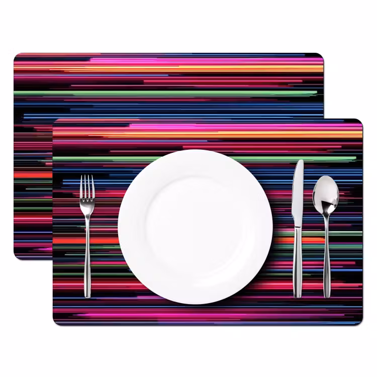 Placemat vinyl - Abstract - Lijnen - Horizontaal - Kleurrijk — 2