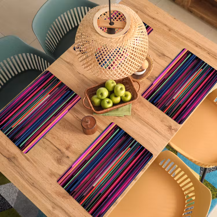 Placemat vinyl - Abstract - Lijnen - Horizontaal - Kleurrijk — 3