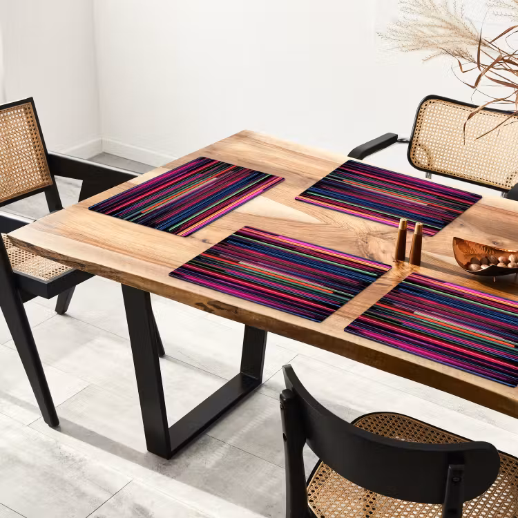 Placemat vinyl - Abstract - Lijnen - Horizontaal - Kleurrijk — 4