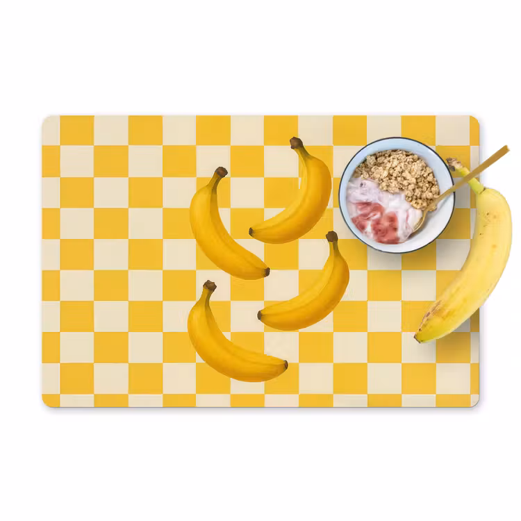 Placemat vinyl - Bananen - Geel - Geblokt — 1