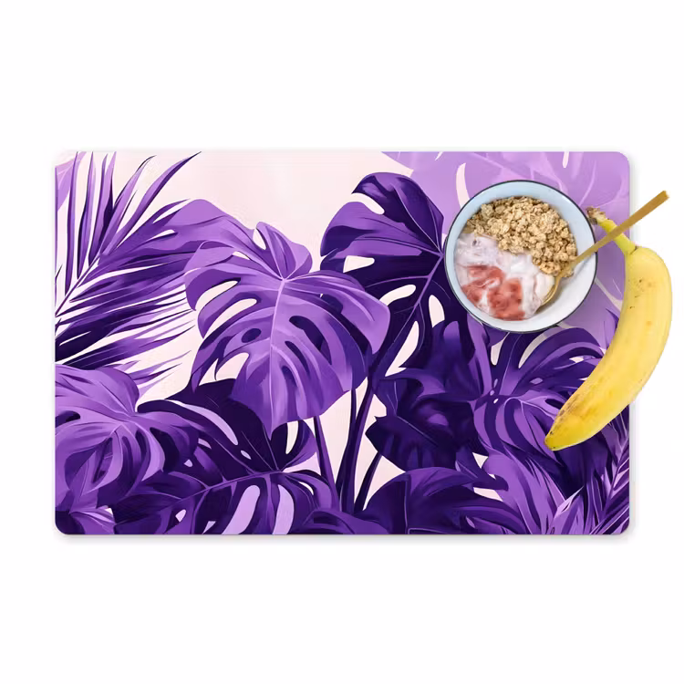 Placemat vinyl - Bladeren - Paars - Tropisch - Abstract — 1