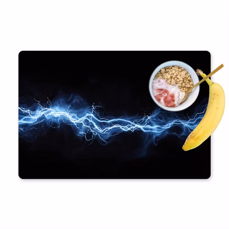 Placemat vinyl - Bliksemflits - Blauw - Energie — 1