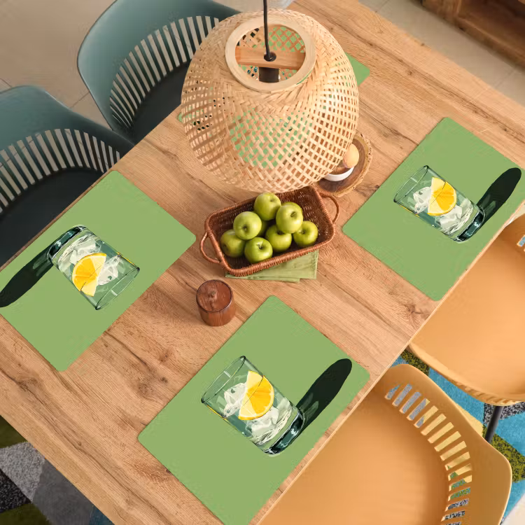 Placemat vinyl - Glas - Citroen - Ijsblokjes - Groen — 3