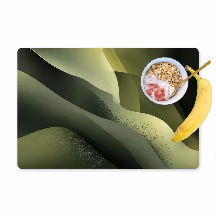 Placemat vinyl - Golven - Abstract - Heuvels - Groen — 1