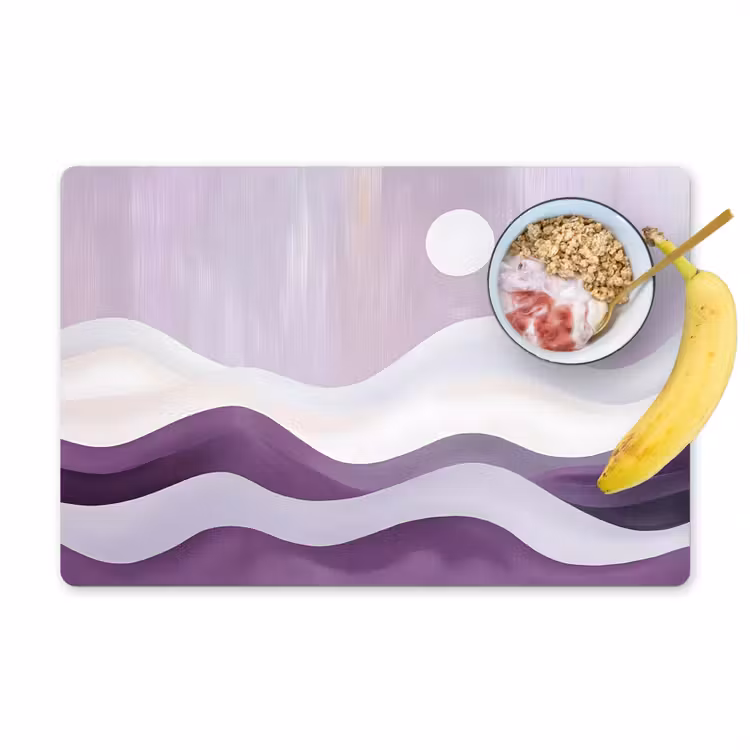 Placemat vinyl - Golven - Heuvels - Abstract - Paars — 1