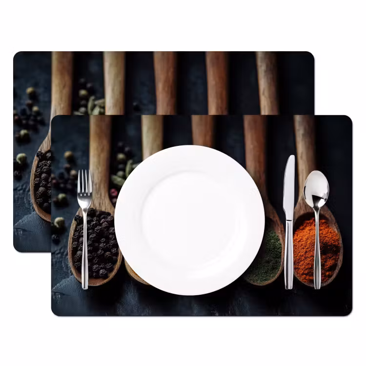 Placemat vinyl - Houten - Lepels - Specerijen - Kruiden — 2