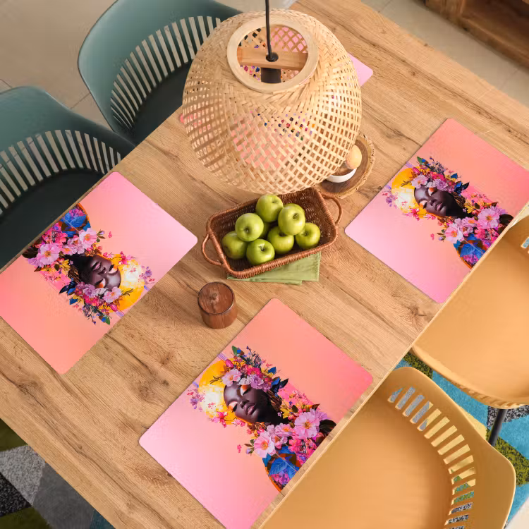 Placemat vinyl - Kleurrijk - Bloemen - Vrouw - Zon — 3