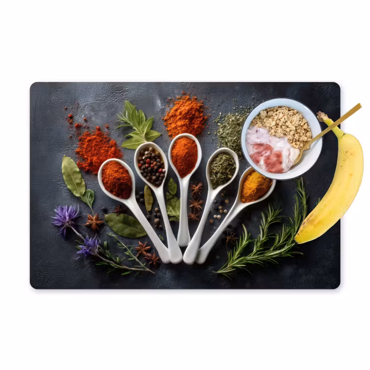 Placemat vinyl - Lepels - Wit - Poeder - Kruiden — 1