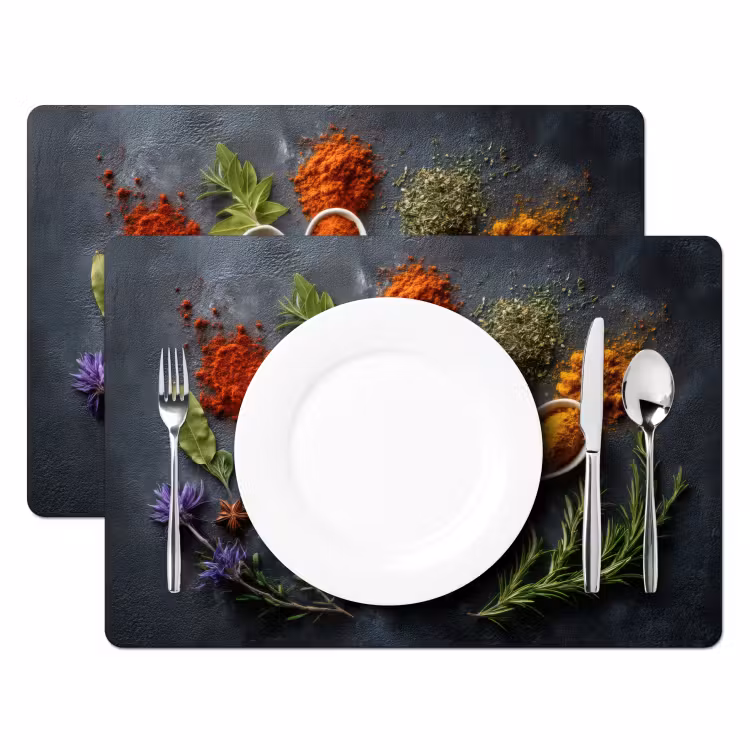 Placemat vinyl - Lepels - Wit - Poeder - Kruiden — 2
