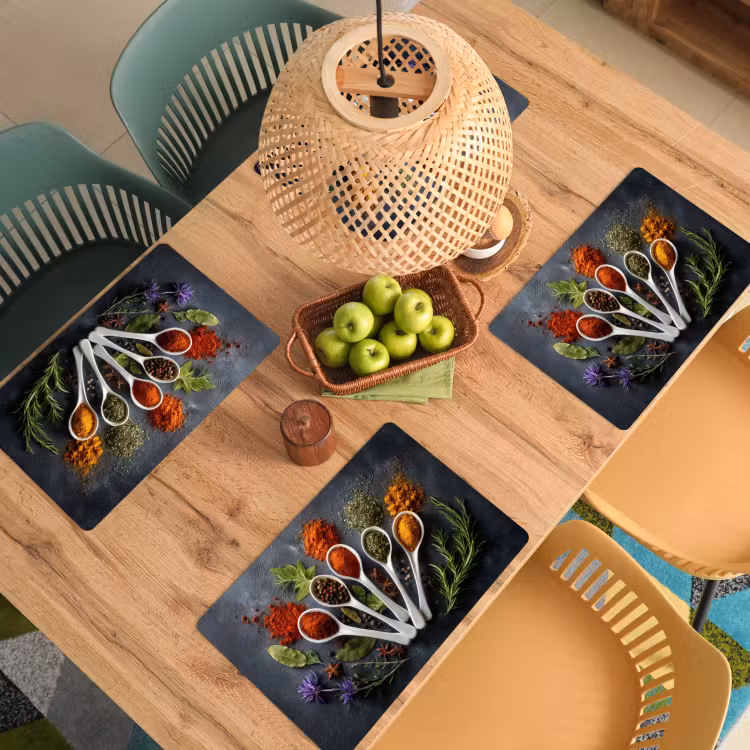 Placemat vinyl - Lepels - Wit - Poeder - Kruiden — 3