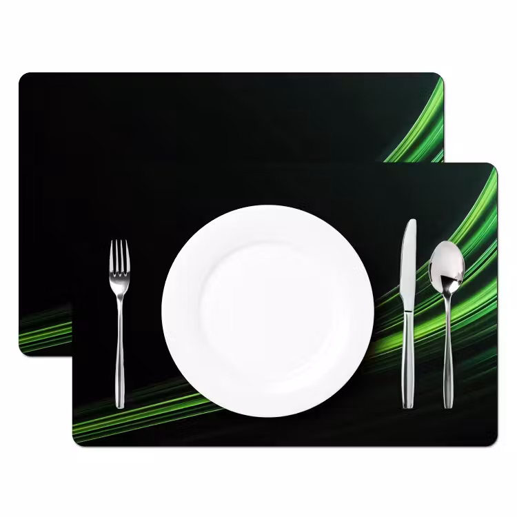 Placemat vinyl - Lijnen - Boog - Groen — 2