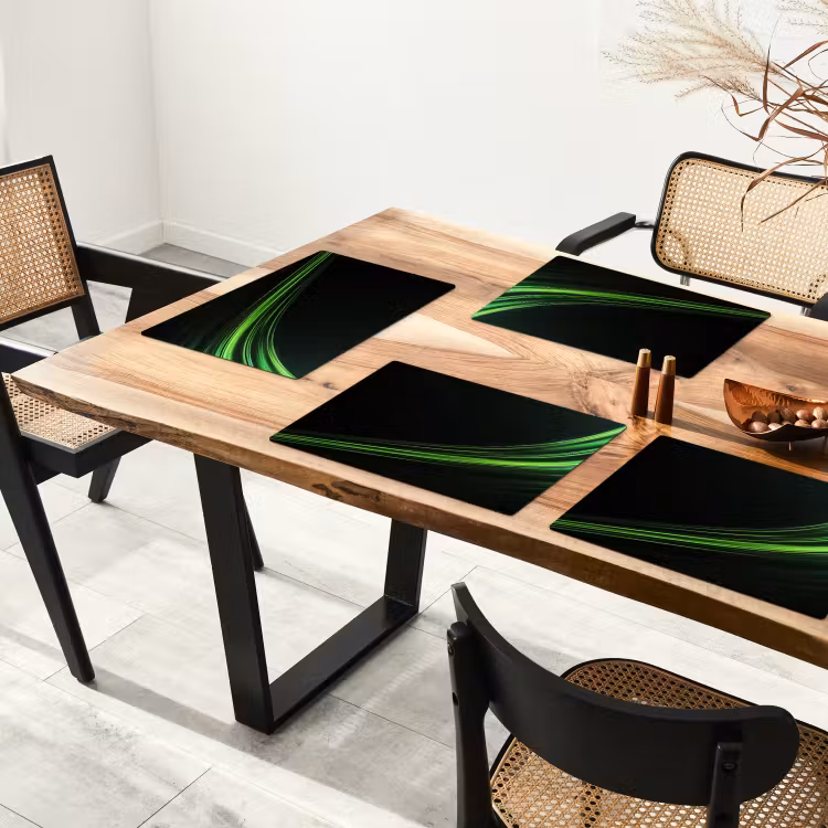 Placemat vinyl - Lijnen - Boog - Groen — 4