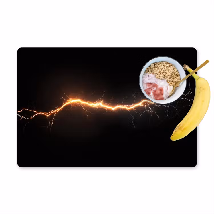 Placemat vinyl - Oranje - Bliksemflits - Licht — 1