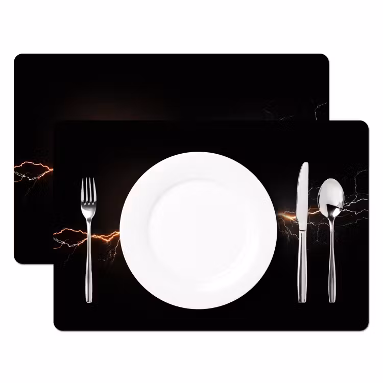 Placemat vinyl - Oranje - Bliksemflits - Licht — 2