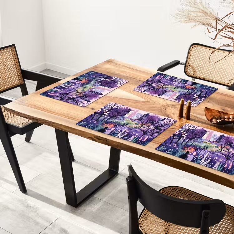 Placemat vinyl - Park - Bomen - Bloemen - Gebouwen — 4