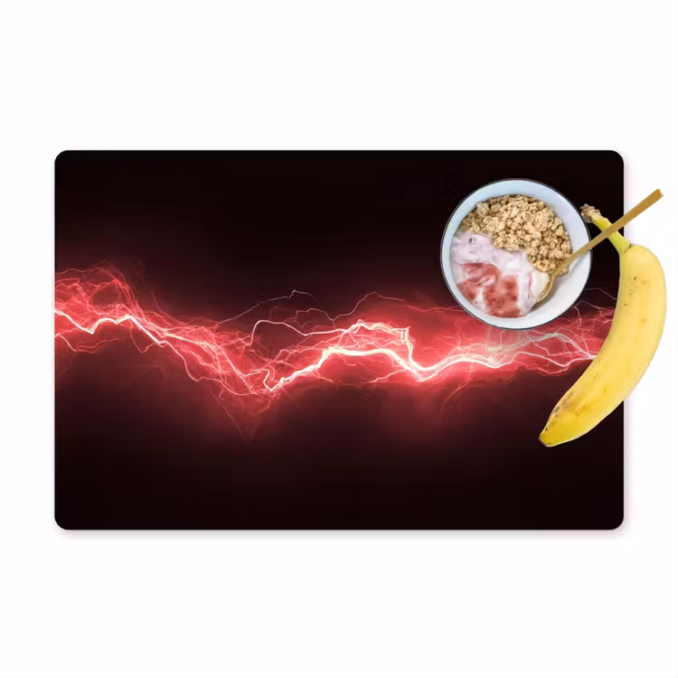 Placemat vinyl - Rood - Elektriciteit - Energie - Lijn — 1
