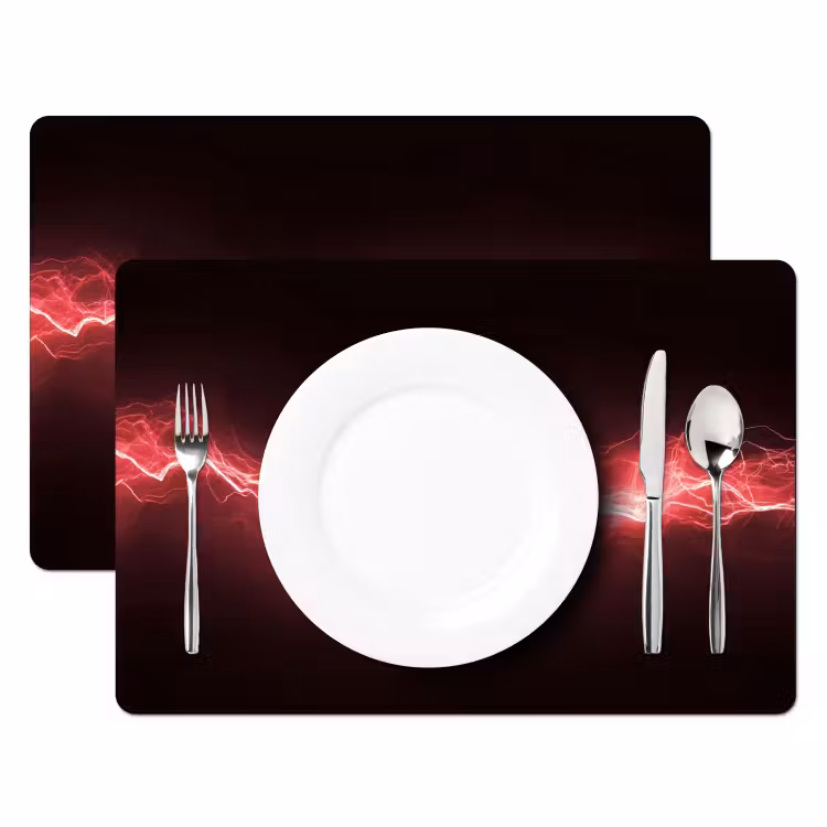 Placemat vinyl - Rood - Elektriciteit - Energie - Lijn — 2