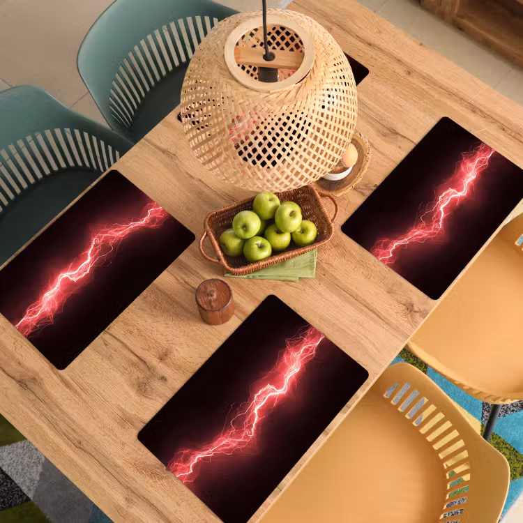 Placemat vinyl - Rood - Elektriciteit - Energie - Lijn — 3