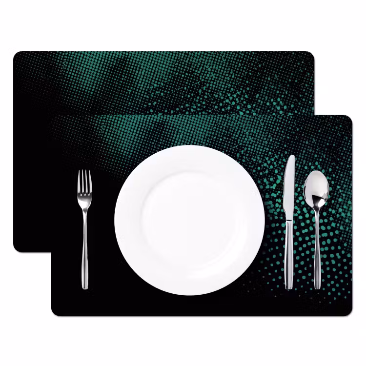 Placemat vinyl - Stippen - Groen - Vervagen — 2