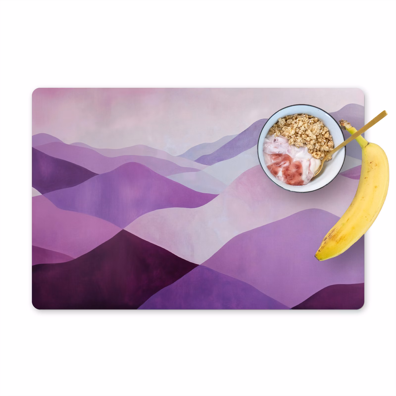 Placemat vinyl - Abstract - Heuvels - Landschap - Paars — 1