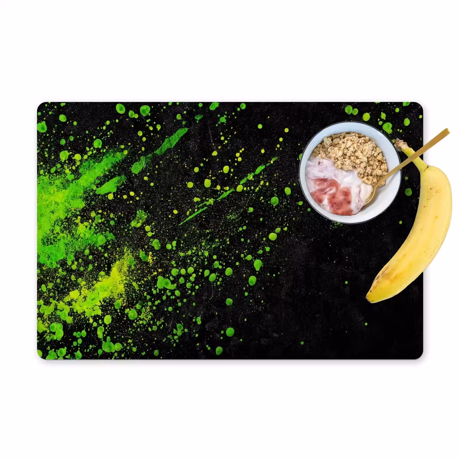 Placemat vinyl - Spetters - Groen - Chaotisch - Groen — 1