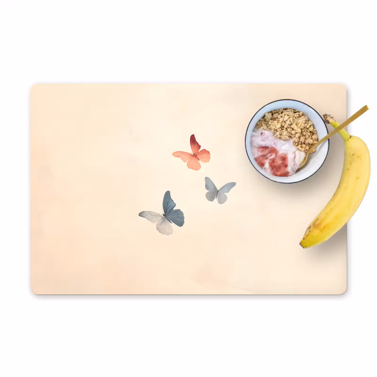 Placemat vinyl - Vlinders - Minimalistisch - Roze — 1