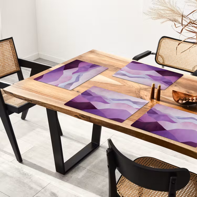Placemat vinyl - Abstract - Heuvels - Landschap - Paars — 4