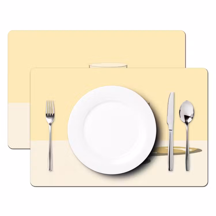 Placemat vinyl - Glas - Citroenschijfjes - Geel — 2