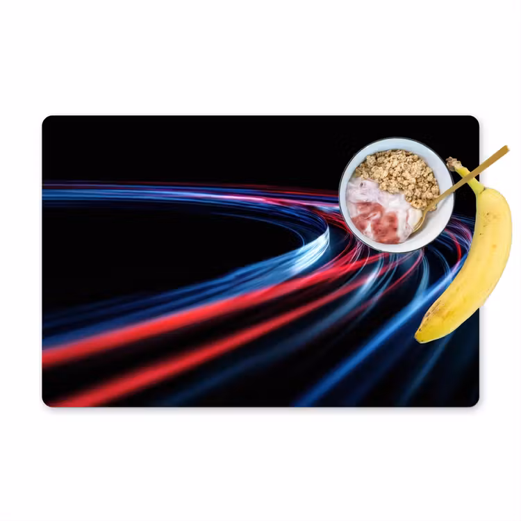 Placemat vinyl - Lichtbanen - Golvend - Rood — 1
